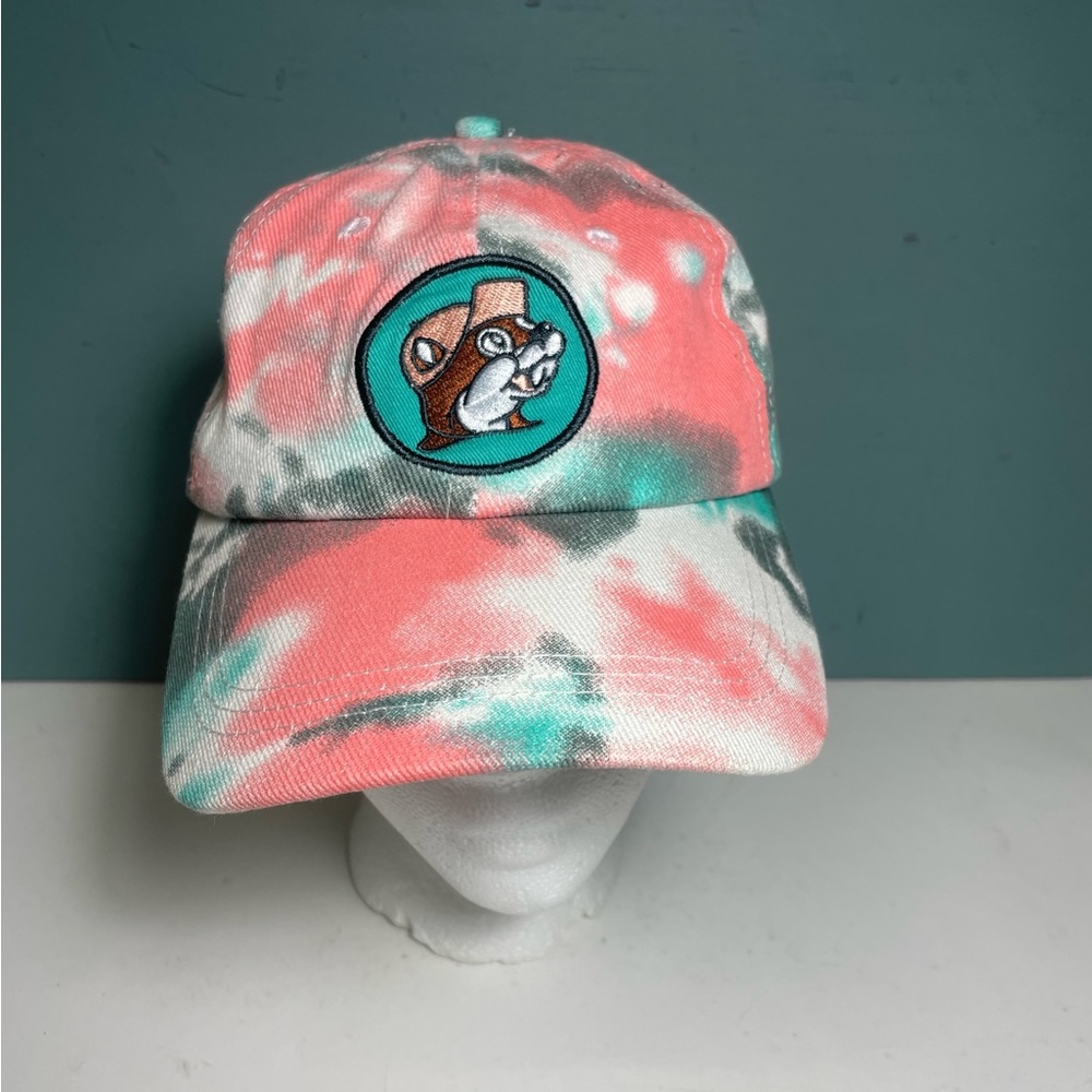 Buc-ee's Beaver Logo Hat Bucees Pink/Blue TieDye Trucker Style Cap Cotton Unisex